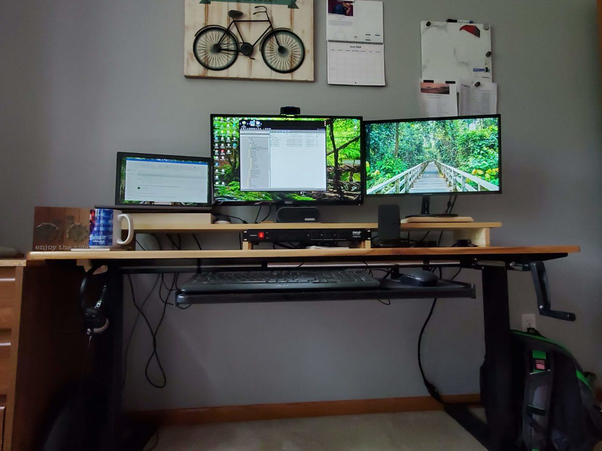 Standing desk built by Chuck Applications Engineer Zuken