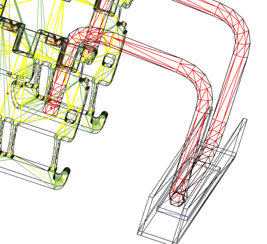 3D wireframe view in Zuken E3.series illustrating the enhanced precision in wire routing with detailed 3D coordinates and offsets.