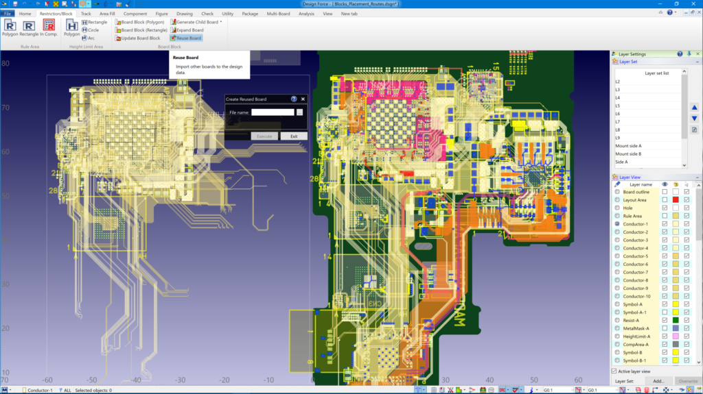 Image of a printed circuit board. Zuken