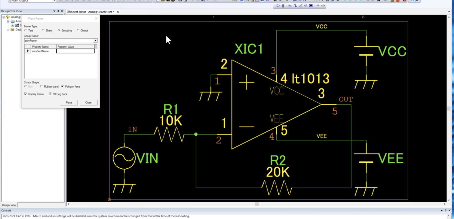 Adding a Frame in Design Gateway