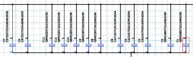 Decoupling or bypass caps for a power supply