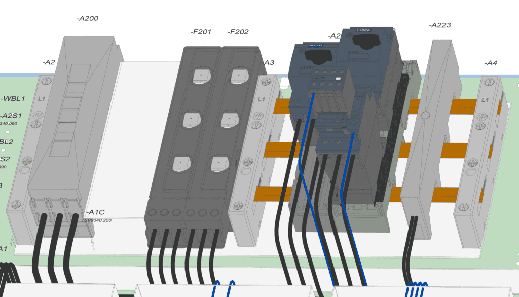 Upgraded Busbars in 3D Cabinet in E3.series 2022