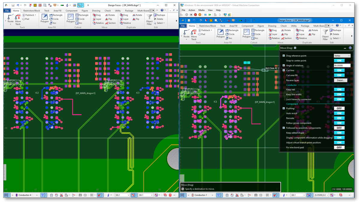 Moving a component from one machine to another in CR-8000 Design Force concurrent design