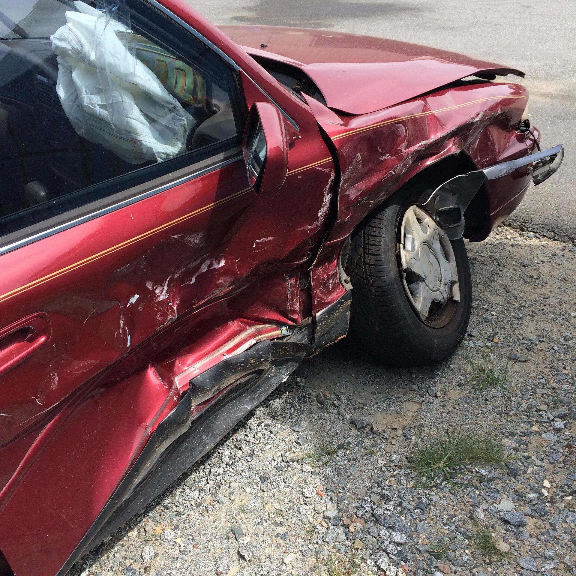 Car accident with a red car