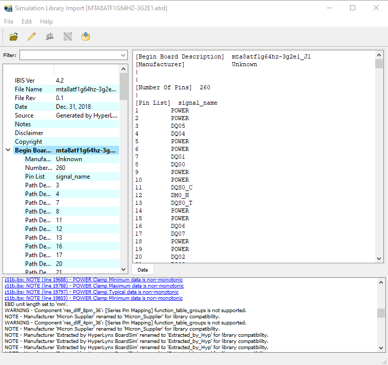 Import EBD file