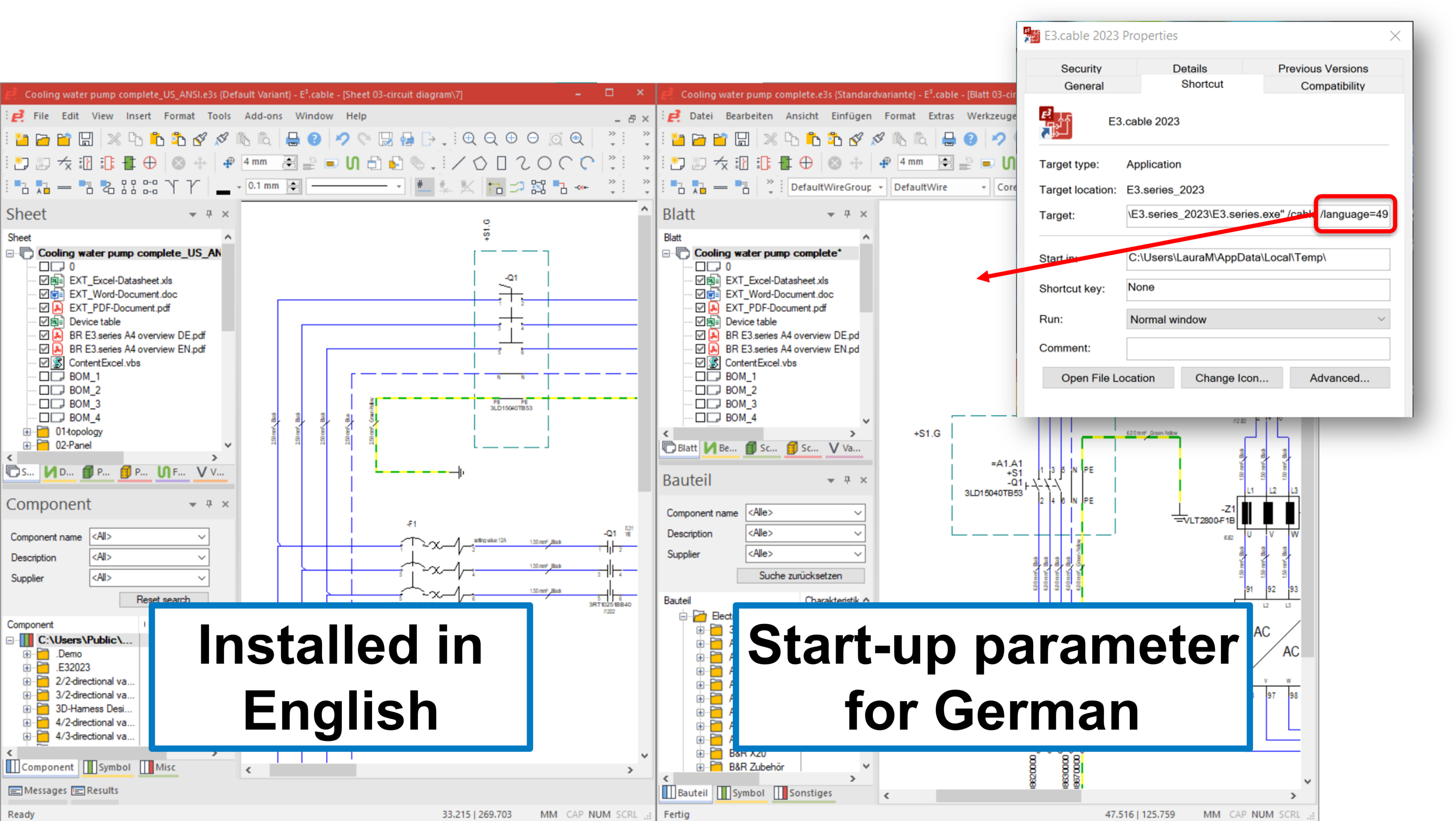 Multiple Language Parameters for E3.series