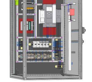 Designers can optimize control panel layouts with features like intelligent part placement, automatic wiring, and 3D visualization.