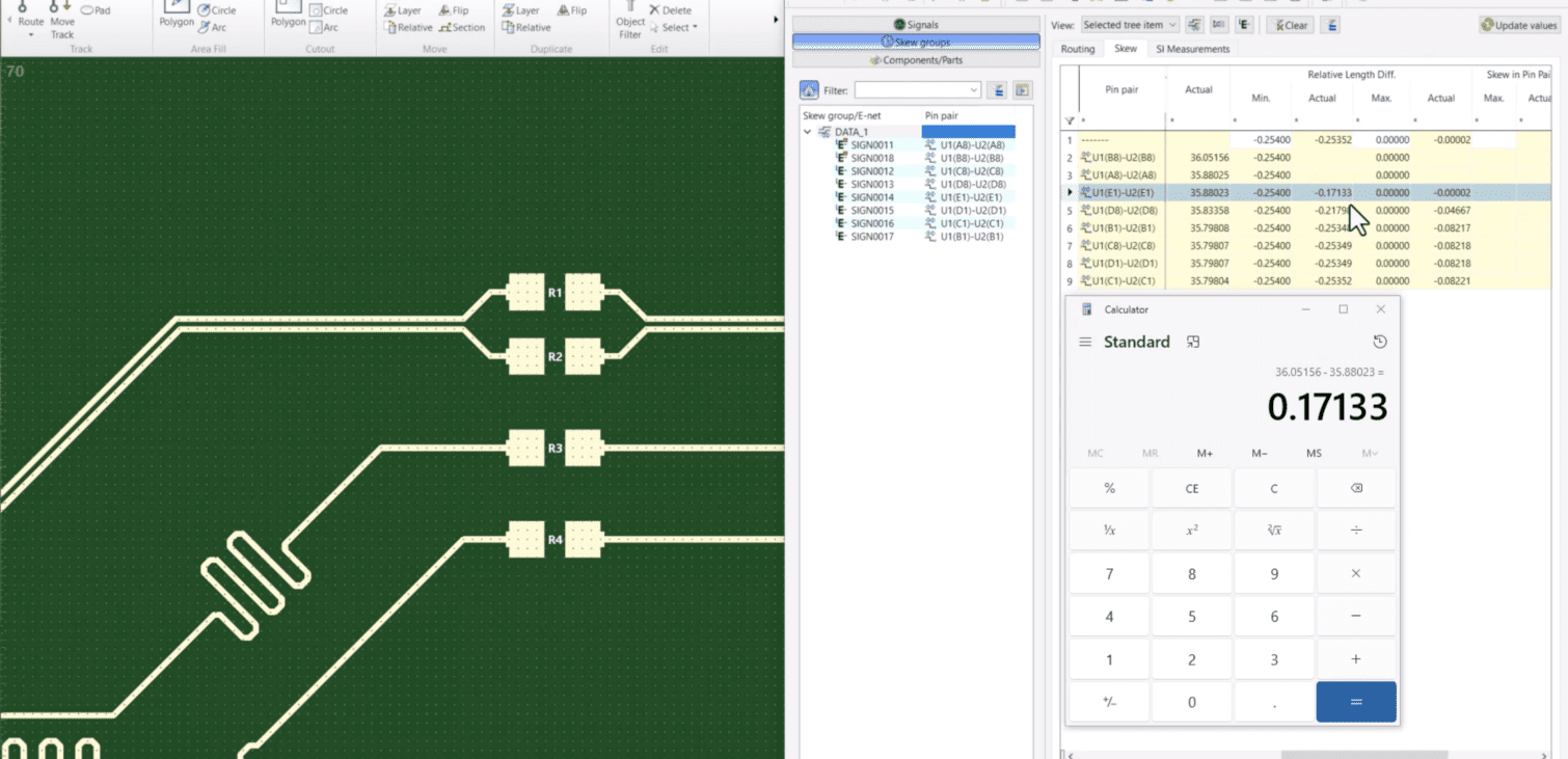 Differential Pair Skew Optimization