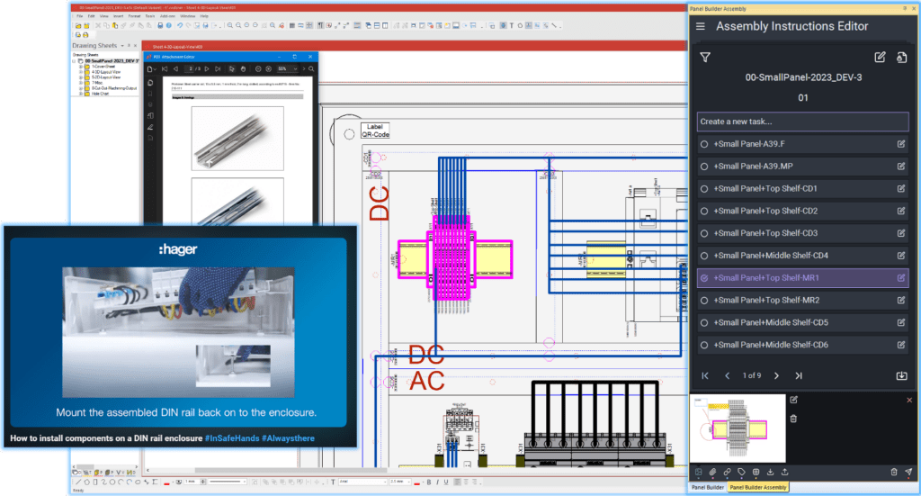 An image that shows editing assembly instructions using the Assembly Tasks Manager plug-in. 