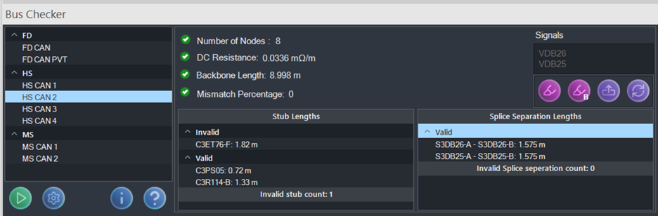 A screenshot of the Bus Checker for E3.series user interface.