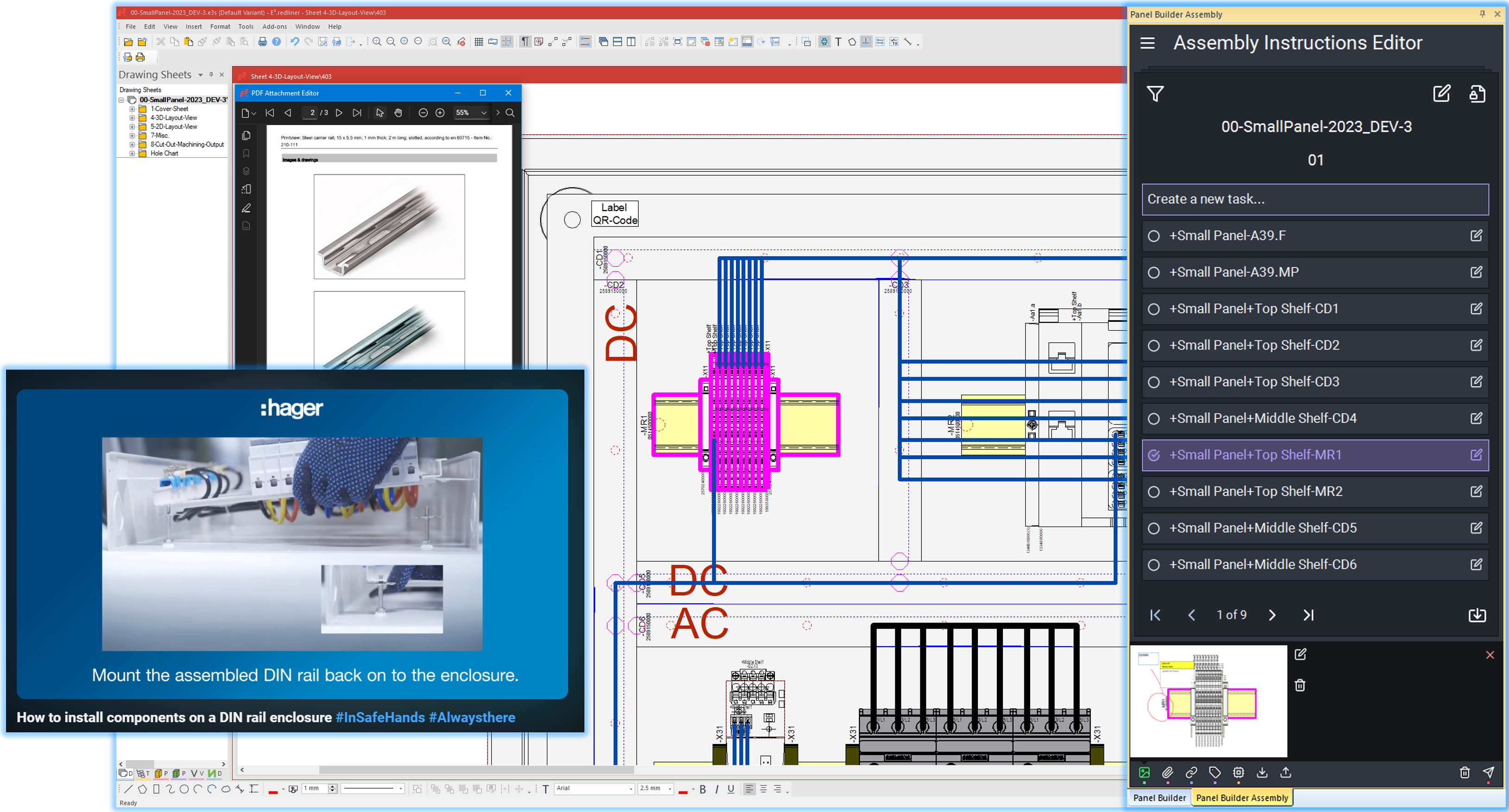 The Assembly Task Manager in Panel Builder 2025 for E3.series 