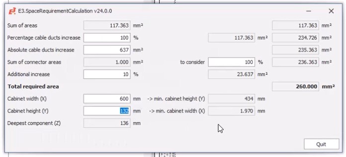 SpaceRequirementCalculation