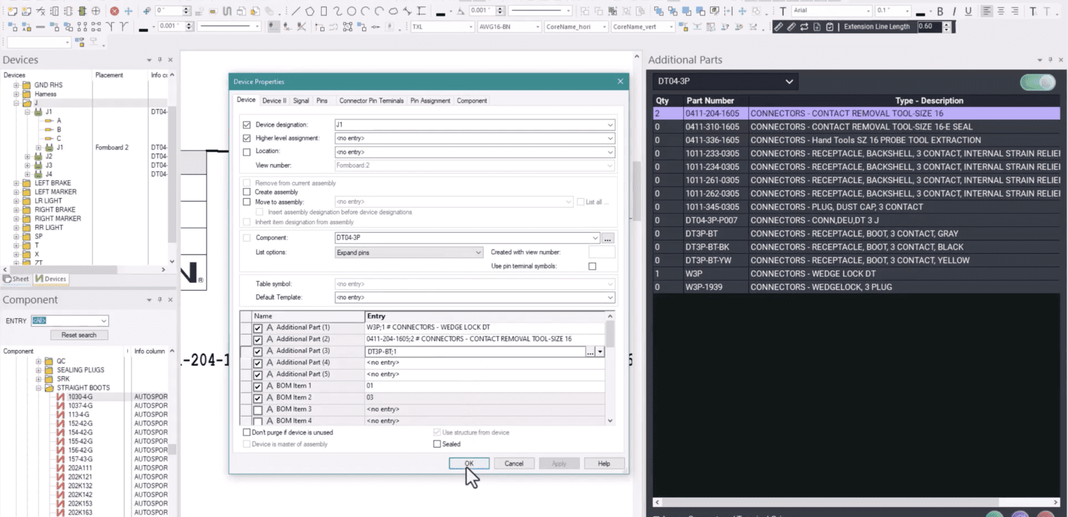 How to Display Additional Parts in the Device Tree