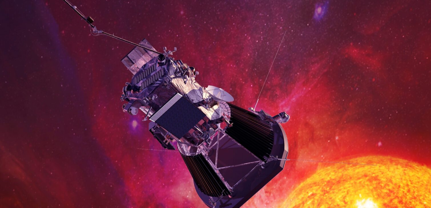 Space probe to study the sun, approaching a star.